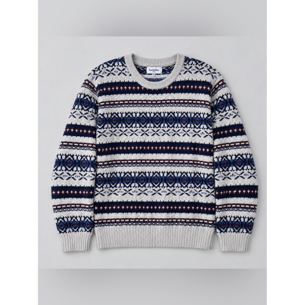 Mens Fair Isle Nordic Chunky Knit Sweater XXL Heritage Cozy Scandi